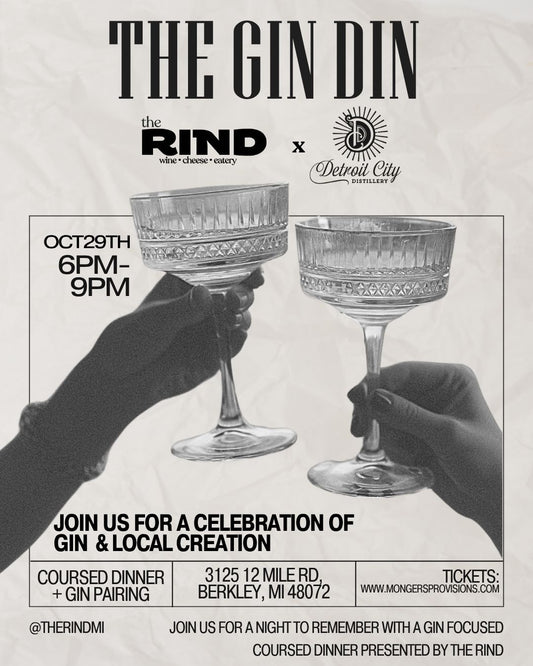 The Gin Din- Detroit City Distillery X The Rind-October 29th 6-9pm