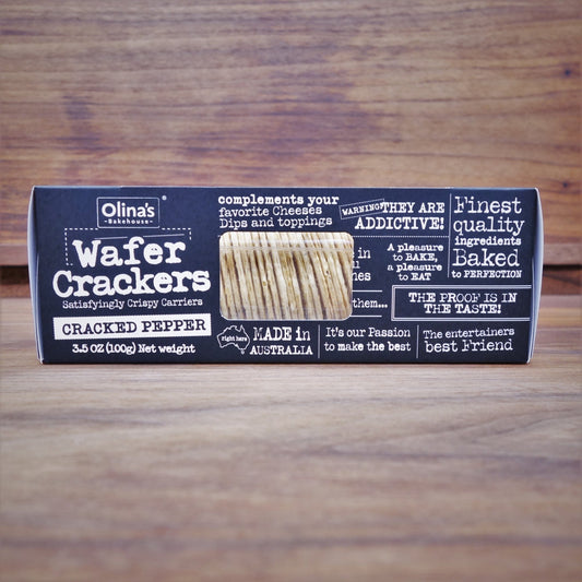 Olina's - Cracked Pepper Wafer Crackers - Mongers' Provisions